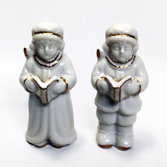 Vintage World Bazaars-Crown Accents 5 Piece Caroler Porcelain Set with Box - Picture 3 of 15